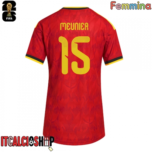 Belgio Thomas Meunier #15 Prima Maglia Femmina Mondiali 2026 Manica Corta